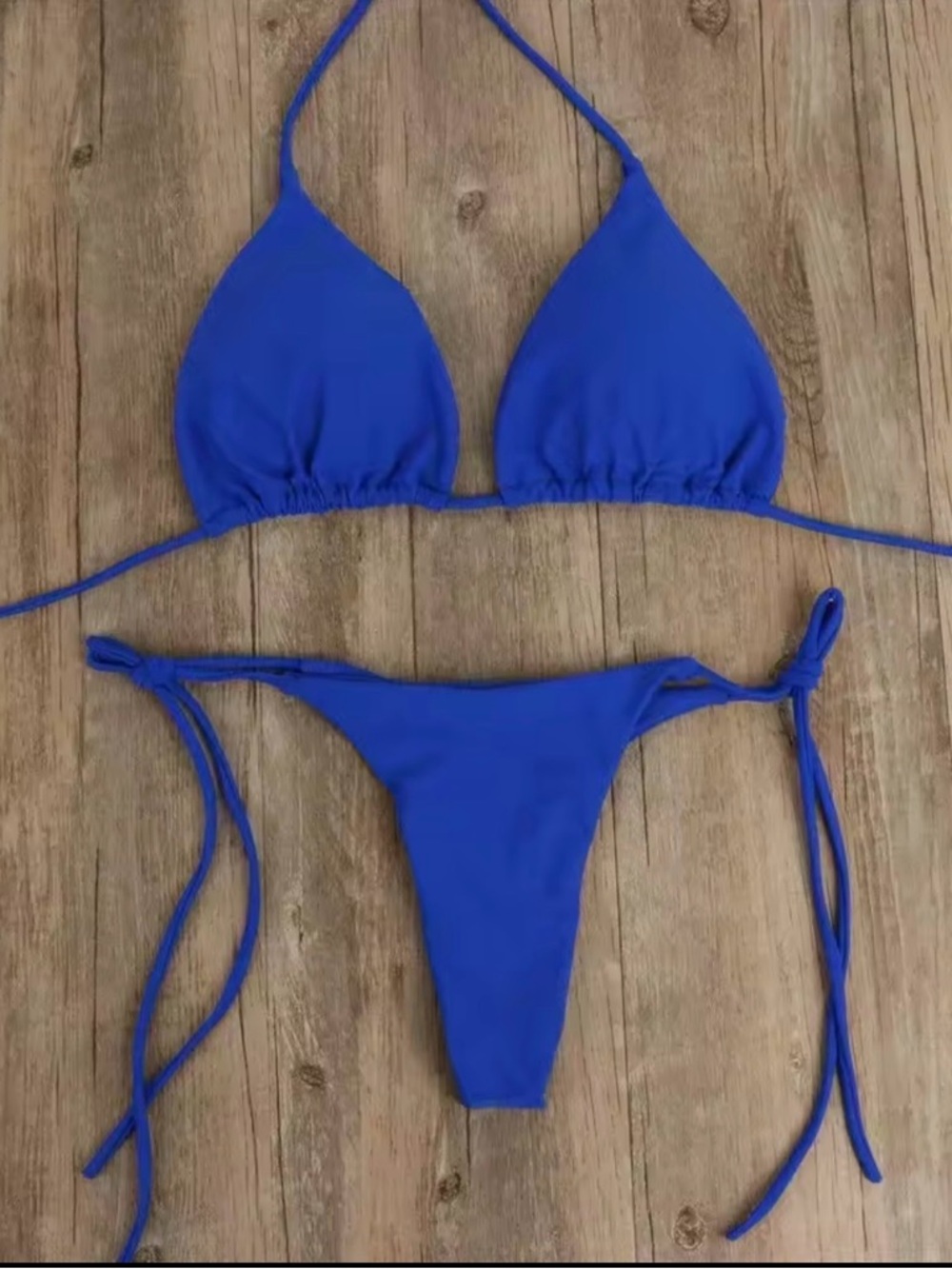 Blue Skimpy Thong Bikini Size M